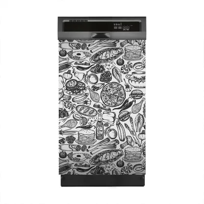 Produktbild von Aufkleber sticker 45x70 cm Dekorative folie Spülmaschine - Lebensmittel Doodle