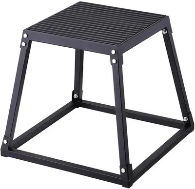 Obrázek produktu pro Plyometric jump box - 458mm plyo box - Černá plyometrická platforma plyo box - Neklouzavý fitness step-up box pro domácí trénink - Kondiční silový trénink - Trénink stehen.