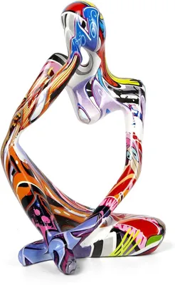Produktbild von Denker Skulptur aus Kunstharz für die Wohnraumdekoration 22,5 cm (Stil 1)