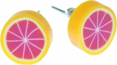 Produktbild von Blutorange Grapefruit Ohrstecker Miniblings Stecker Ohrringe Frucht pink orange