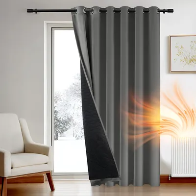 Verdunkelungsvorhang 200×245 cm Hellgrau 1 Paneel