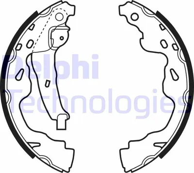 Produktbild von DELPHI Bremsbackensatz Trommelbremse Hinten für TOYOTA AYGO (WNB1, KGB1) 200mm LS1961