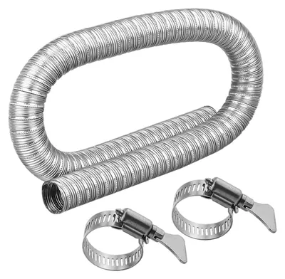 Produktbild von Abgasrohr Standheizung Auspuffrohr - 32 mm - Edelstahl - Doppelwandig - 60, 100 oder 150 cm - Mit 2 Schlauchschellen