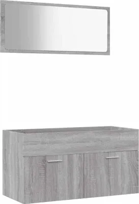 Produktbild von vidaXL 2-tlg. Badmöbel-Set Grau Sonoma Holzwerkstoff