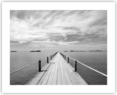 Produktbild von Poster - Poster ohne Rahmen - Holz Brücke Meer - 50x40 cm - Wand Bild - Wanddeko - Wandbilder - Kunstposter - Wandposter - Bilder - Kunstdruck - Wanddekoration - Wandbild - P2XAA50x40-4985