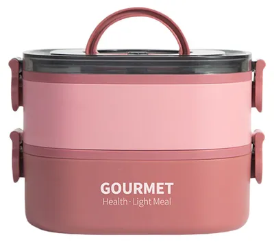 Produktbild von 1400 ml/2000 ml, auslaufsichere Bento-Lunchbox mit Göffel, stapelbar, wiederverwendbar, für Kinder und Erwachsene, mikrowellen- und spülmaschinenfest, gefriergeeignet