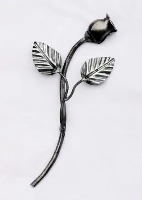 Produktbild von UHRIG edige Rose schmiedeeisen Zierelement, Zierblume aus Stahl 23cm lang