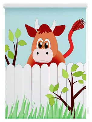 Produktbild von Rollo Klemmfix, ohne Bohren, blickdicht, Ochse Otto - Bunt 80 x 150 cm (B x L)