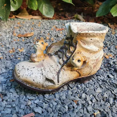 Zdjęcie produktu dla Figurka ogrodowa do sadzenia roślin z bawiącymi się wiewiórkami, 8 cm
