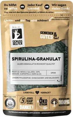 Immagine prodotto di Granuli di spirulina, alghe come condimento, sapore dolce-aromatico, 60g