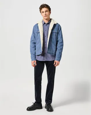 Produktbild von WRANGLER Herren, Jeansjacke 124MJ SHERPA, L, Blau, jeansmantel, , jeansjacken