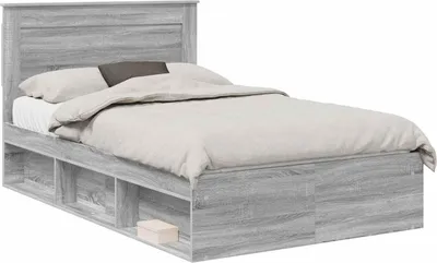 Obrázok produktu pre vidaXL Rám postele šedý Sonoma 120 x 200 cm z masívneho borovicového dreva