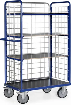 Produktbild von Bako Logistiksysteme Etagenwagen F600 mit 5 Ladeflächen und 3 Gitterwänden 1800mm hoch 1000x700mm