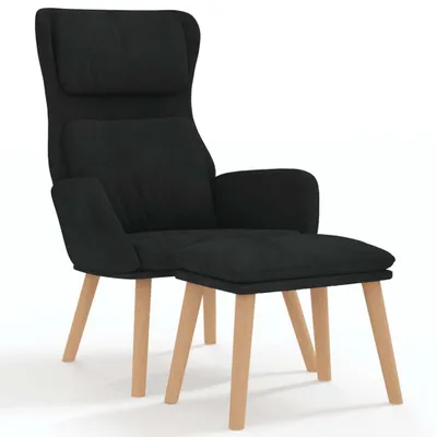 Produktbild von vidaXL Relaxsessel mit Hocker Schwarz Samt