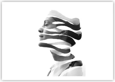 Produktbild von Poster - Poster ohne Rahmen - Frau Surrealismus Monochrom - 100x70 cm - Wand Bild - Wanddeko - Wandbilder - Kunstposter - Wandposter - Bilder - Kunstdruck - Wanddekoration - P2XAA100x70-4430