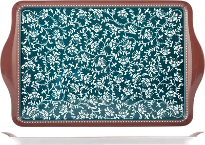 Melamin-Tablett Grace, grün, 46,5 x 29,5 cm