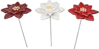 Produktbild von 3er-Set Blumenstecker »Weihnachtsstern« aus Keramik