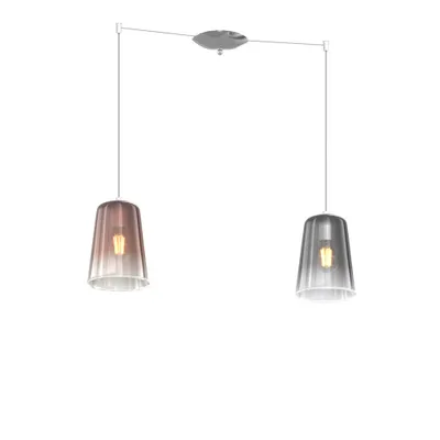 Immagine prodotto di Sospensione Contemporanea Shaded Metallo Cromo Vetro Rame E Cromo 2 Luci E27