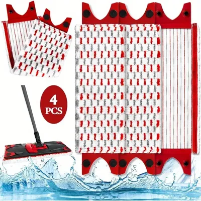 Produktbild von 4 Stück Wischmopp für Vileda Ultramax XL Bodenwischer Ersatzbezug Set ,Boden Reinigen,2 in 1 XL Mikrofaser Extrabreiter Wischmopp Wischbezug