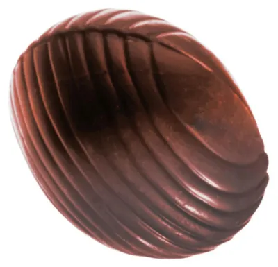 Produktbild von Schokoladenform Pralinenform EI GESTREIFT Layout 4x8=24 Mulden Robust + Stossfest CHOCOLATE WORLD