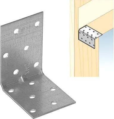 Produktbild von Lochplattenwinkel mit kleiner Sicke 60 x 60 x 40 mm Winkelverbinder Stuhlwinkel
