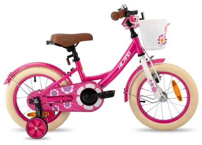 Zdjęcie produktu dla Rower dziecięcy - 30 cm, rower dla dziewczynki - z koszykiem - z podpórkami - rama stalowa - wiek 3–7 lat - różowy