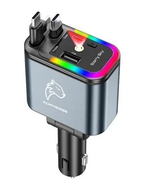 Produktbild von Pantherise Auto Ladegerät 5in1 USB-C Lightning QC PD RGB