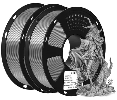 Obrázok produktu pre PLA filament – 3D tlačiarne FDM – priemer 1,75 mm – 2 kg – 343 metrov – presnosť 0,03 mm – dvojité strieborné