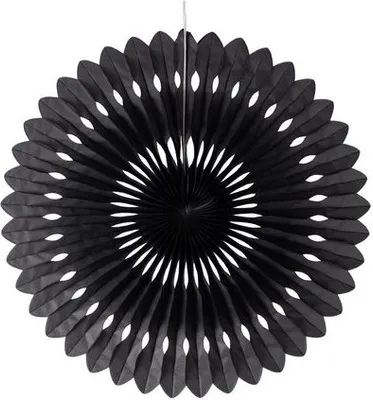 Produktbild von 12x Rosette aus Papier schwer entflammbar schwarz Ø40cm