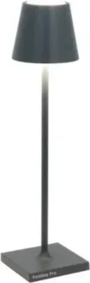 Image de Lampe de table LED Poldina Pro Micro Gris Foncé, rechargeable et dimmable avec une autonomie allant jusqu'à 12 heures