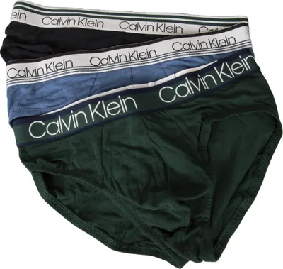 Obrázek produktu pro Pánské třídílné elastické bavlněné slipy CK CALVIN KLEIN výrobek NP2311O HIP BRIEF 3PK, A03 Blue / Green / Aviation, velikost S / IN 28-30 / cm.71-76, bavlna 95%,Elastan 5%