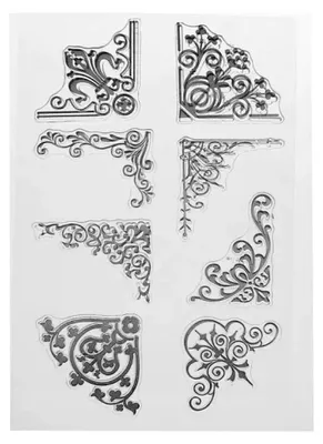 Produktbild von Zubehör zur Kartenherstellung, Bastelstempel, 16 x 11 cm, Eckstempel, Silikon, transparent, für Scrapbooking und Kartenhandwerk