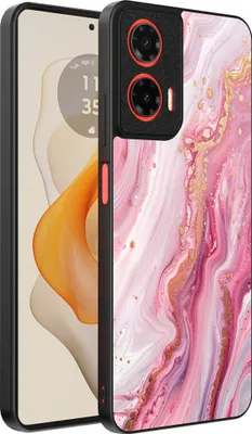 Produktbild von Smartphonica Handytasche passend für Motorola Moto G Stylus 2024 mit Marmordruck - TPU Rückabdeckung Fall Marmor Design - Pink
