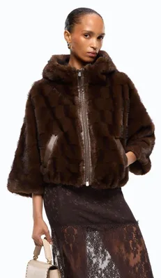 Productafbeelding van PINKO bruine vest voor dames, gemaakt van polyester