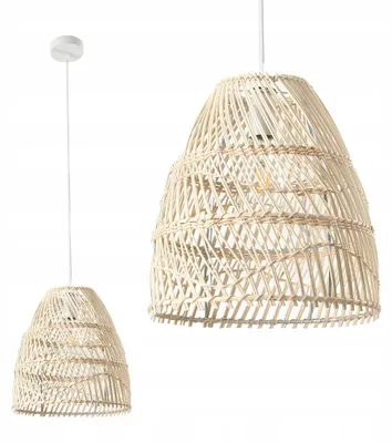 Produktbild von Rattan Hängelampe Boho Beige Deckenlampe E27 30cm
