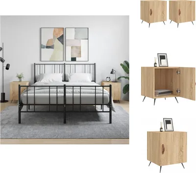 Produktbild von vidaXL Nachttische 2 Stk. Sonoma-Eiche 40x40x50 cm Holzwerkstoff -  Nachttische