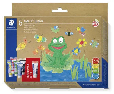 Produktbild von STAEDTLER Noris junior 8816 Fingermalfarben Set mit 6 Farben, Basis
