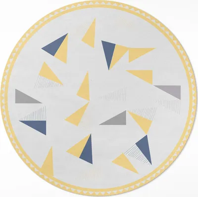 Produktbild von Geometrische Abstraktion von Dreiecken– Vinylteppich – Indoor Teppich – Flur – Pflegeleicht – Runder Teppich – PVC Teppich – Outdoor Teppich – Pflegeleicht – fi 120cm