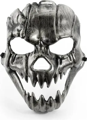 Produktbild von Oblique Unique Maske Totenkopf Schädel metallisch Halloween Fasching Karneval -silber