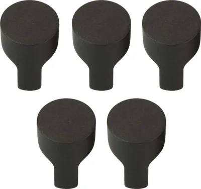 Immagine prodotto di Natural Goods Berlin maniglia per mobili KNOB, pomello per mobili, maniglia per armadi, pomello per cassetti e porte, nero, 5 pezzi