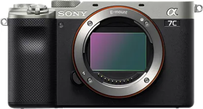 Produktbild von Sony Alpha 7C / ILCE-7C 24,2 Megapixel Systemkamera, 4k Ultra HD Video, 8-fach digitaler Zoom, optischer Bildstabilisator, 35,6 x 23,8 mm CMOS-Sensor, 7,62 cm (3 Zoll) klappbares Selfie-Display, Touchscreen, WLAN, YES, wasserabweisendes Gehäuse