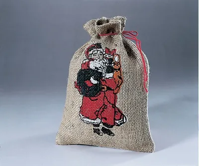 Zdjęcie produktu dla Torba jutowa z nadrukiem, ok. 17 x 24 cm, świąteczna