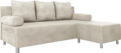 Produktbild von MIRJAN24 Schlafsofa Dover Cord mit Bettkasten und Schlaffunktion, Bettsofa, Couch vom Hersteller (Sofa mit Polsterhocker, Farbe: Poso 100)
