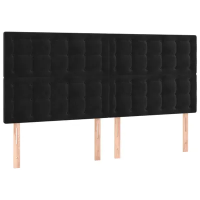 Produktbild von Kopfteil Schwarz 200 x 5 x 118/128 cm Samt