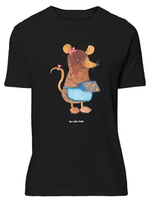 Produktbild von Mr. & Mrs. Panda Größe L T-Shirt Maus Kekse - Schwarz - Geschenk, mit Spruch, Plätzchen, Winter, Shirt, Weihnachtskekse, Weihnachten, Tshirt