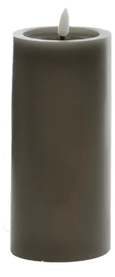 Produktbild von LED Wachskerze grau 15 x Ø 7,5 cm mit Flackerflamme und Timer