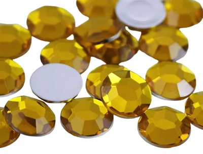 Acryl-Strasssteine 20 mm, Gold Topas, 20 Stück, flache Rückseite