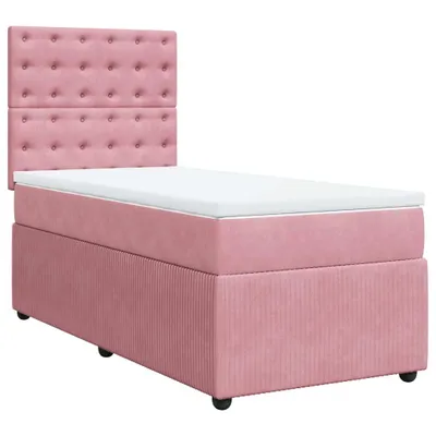 Produktbild von Boxspringbett mit Matratze Rosa 90x200 cm Samt