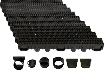 Produktbild von ScarMaxx B125 Entwässerungsrinne Set, Regenwasser Ablauf, Bauhöhe 115 mm - 9m