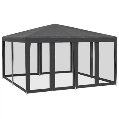Image de vidaXL Tente de réception avec 8 éléments latéraux en maille Anthracite 4x4 m HDPE